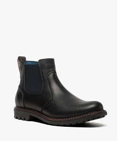 boots homme de style chelsea avec dessus cuir et semelle crantee noir9431601_2