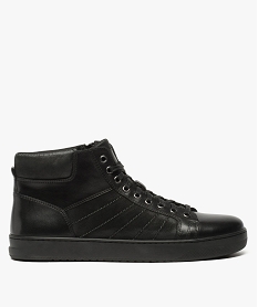 GEMO Boots homme dessus cuir unies fermeture lacets et zip noir standard
