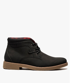 GEMO Boots homme à lacets de style chukka doublure tissu Noir