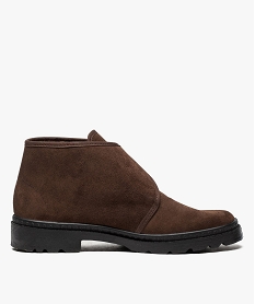 GEMO Boots homme semi-montantes avec fermeture scratch marron chine