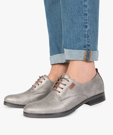 derbies femme avec dessus irise gris9433301_1