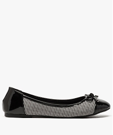 GEMO Ballerines femme dessus fantaisie vernis Noir