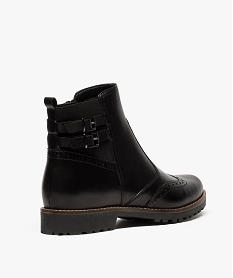 boots femme dessus cuir a motifs perfores noir bottines et boots9437401_4
