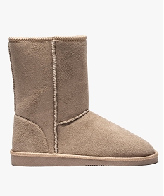 GEMO Boots pour femme textile avec doublure marron fonce