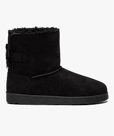 GEMO Bottines femme hiver avec ruban sur larrière Noir