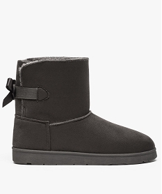 GEMO Bottines femme hiver avec ruban sur larrière Gris