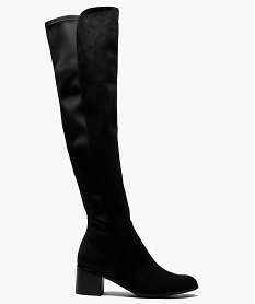 bottes cuissardes femme bi-matieres avec petit talon noir bottes9444401_1