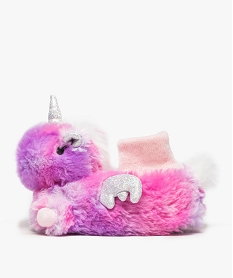 chaussons fille semi montants style peluche licorne rose9445501_3