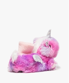 chaussons fille semi montants style peluche licorne rose9445501_4