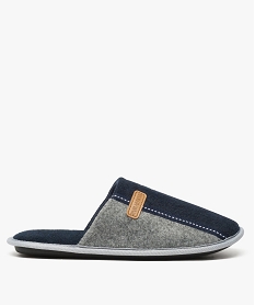 GEMO Chaussons homme bicolores forme mule Bleu