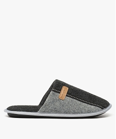 GEMO Chaussons homme bicolores forme mule Gris