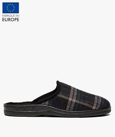 GEMO Chaussons homme en forme de mules en tissu à carreaux Multicolore