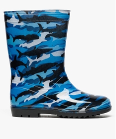 GEMO Bottes de pluie garçon motif requins Bleu