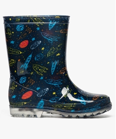 bottes de pluie garcon motif fusees et semelle lumineuse multicolore9454701_1