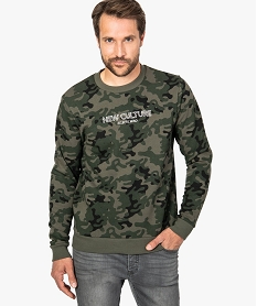 GEMO Sweat homme molletonné motif camouflage Multicolore