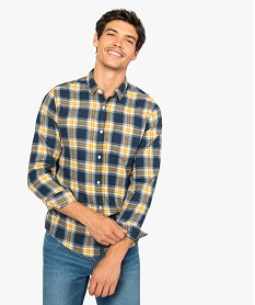 GEMO Chemise homme à carreaux en flanelle de coton Imprimé