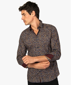 GEMO Chemise homme slim fit à motifs fleuris Imprimé