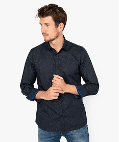 GEMO Chemise homme à petits motifs multicolores Slim fit Imprimé