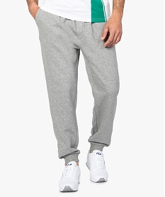 GEMO Pantalon de jogging homme chiné avec taille élastiquée Gris