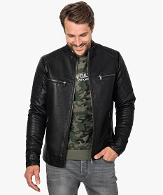 blouson homme biker avec poches zippees noir9468601_1