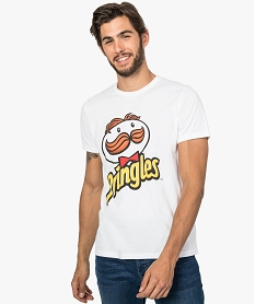 GEMO Tee-shirt homme à manches courtes imprimé Pringles Blanc