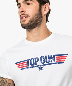 tee-shirt homme a manches courtes imprime top gun blanc9472601_2