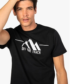 tee-shirt homme en maille epaisse avec motif sur lavant noir9472901_2