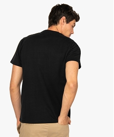tee-shirt homme en maille epaisse avec motif sur lavant noir tee-shirts9472901_3