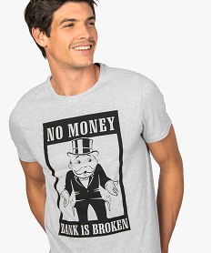 tee-shirt homme a manches courtes avec motif monopoly gris9473001_2