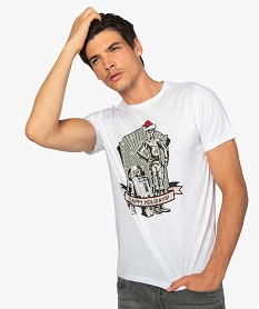 GEMO Tee-shirt homme à manches courtes avec motif Star Wars Blanc