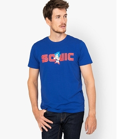 GEMO Tee-shirt homme avec motif Sonic sur lavant Bleu