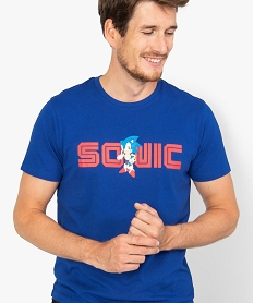 tee-shirt homme avec motif sonic sur lavant bleu9473301_2
