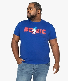 GEMO Tee-shirt homme avec motif Sonic sur lavant bleu standard