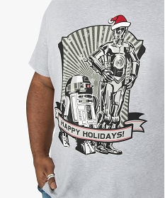 tee-shirt homme a motif star wars esprit noel gris9473501_2