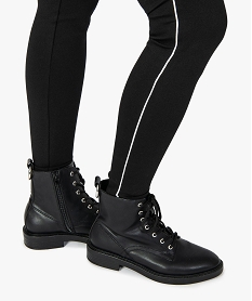 pantalon femme moulant a taille elastique et lisere contrastant noir leggings et jeggings9474201_2