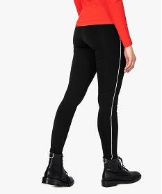 pantalon femme moulant a taille elastique et lisere contrastant noir leggings et jeggings9474201_3