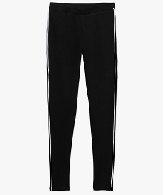 pantalon femme moulant a taille elastique et lisere contrastant noir leggings et jeggings9474201_4