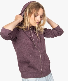 GEMO Sweat femme avec capuche et fermeture zippée Rouge