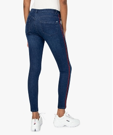 jean femme coupe skinny avec bandes velours sur les cotes bleu pantalons jeans et leggings9476201_3