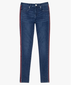 jean femme coupe skinny avec bandes velours sur les cotes bleu pantalons jeans et leggings9476201_4