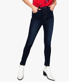 GEMO Jean femme slim taille haute en stretch Bleu