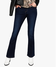 GEMO Jean femme bootcut en coton stretch Bleu