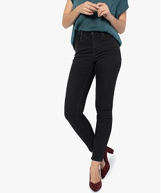 GEMO Jean femme coupe skinny taille basse en stretch Noir