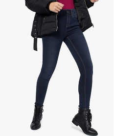 GEMO Jean femme coupe skinny taille basse en stretch Bleu