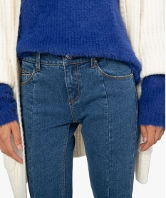 jean femme coupe slim avec multiples coutures bleu pantalons jeans et leggings9478401_2