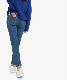 jean femme coupe slim avec multiples coutures bleu pantalons jeans et leggings9478401_3