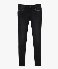 jean femme coupe slim a details argentes en polyester recycle noir pantalons jeans et leggings9479101_4