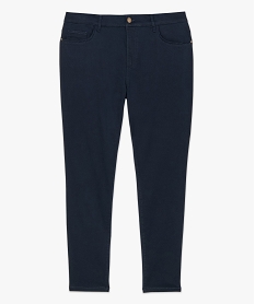 pantalon femme 5 poches coupe droite en coton stretch bleu pantalons et jeans9482201_4