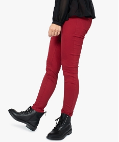 pantalon femme slim colore a taille normale rouge9482501_2