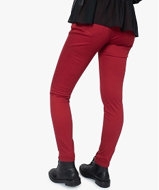 pantalon femme slim colore a taille normale rouge9482501_3